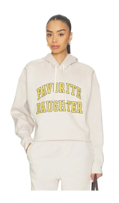 Favorite Daughter The Cropped Collegiate Hoodie In Neutral