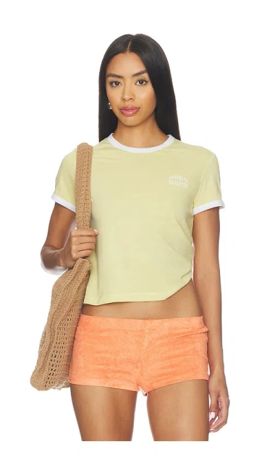 Favorite Daughter The Cropped  Ringer Tee In Yellow