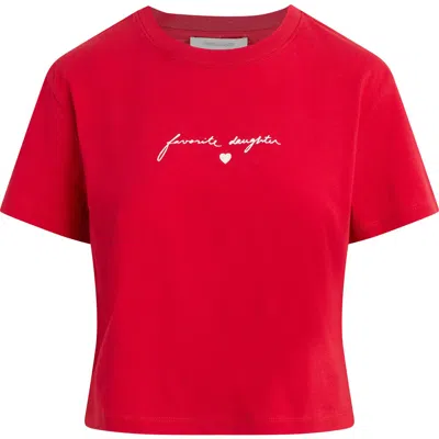 Favorite Daughter The Cropped Signature T-shirt In Red