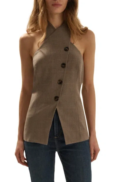 Favorite Daughter The Crossover Halter Vest In Brown