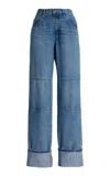 Favorite Daughter The Cuffed Jennifer Mid-rise Jeans In Blue