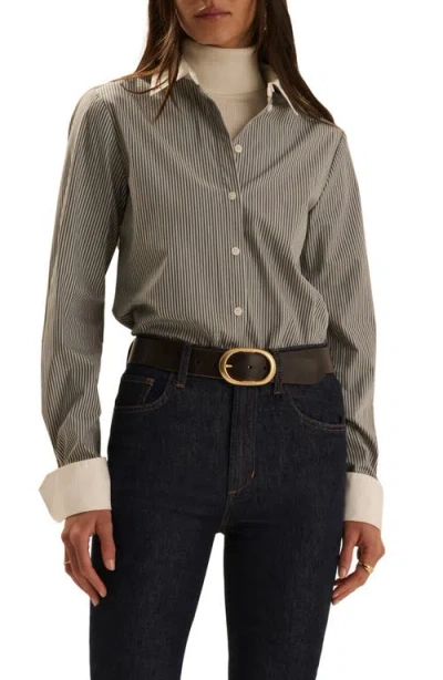 Favorite Daughter The Cuffed Statement Button-up Shirt In Gold