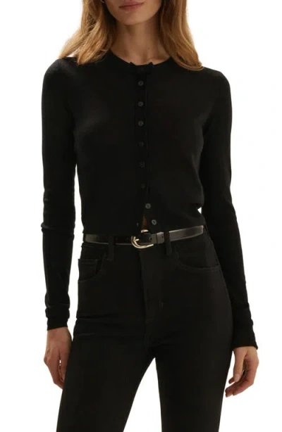 Favorite Daughter The Curtsey Wool Cardigan In Black