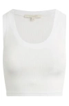 Favorite Daughter The Cutting It Loose Rib Crop Top In White