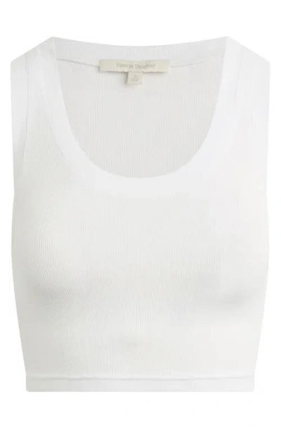 Favorite Daughter The Cutting It Loose Rib Crop Top In White