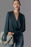 Favorite Daughter The Date Blouse Bodysuit In Green