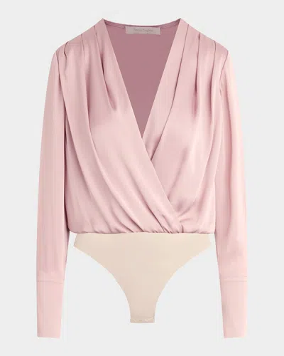 Favorite Daughter The Date Satin Bodysuit In Pink