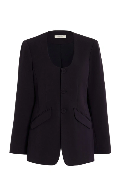 Favorite Daughter The Diana Twill Blazer Jacket In Blue