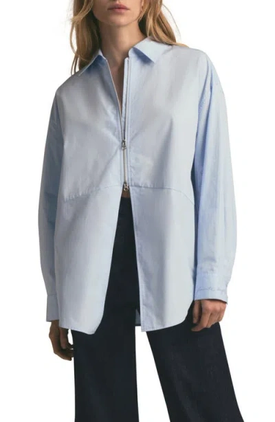 Favorite Daughter The Doors Always Open Oxford Shirt In Powder Blue