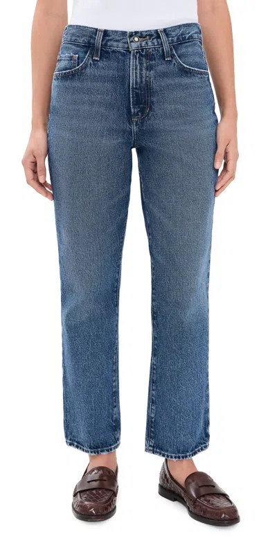 Favorite Daughter The Dot Mid Straight Ankle Jeans Charlestown In Blue