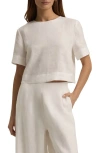 Favorite Daughter The Easy Breezy Linen Crop T-shirt In Bright White