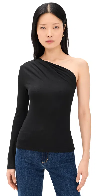 Favorite Daughter The Edgy One-shoulder Top In Black