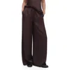 Favorite Daughter The Effortless Satin Wide Leg Pants In Brown