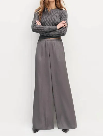Favorite Daughter The Effortless Wide Leg Pant In Grey Shadow In Gray