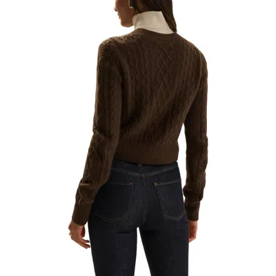 Favorite Daughter The Eleanor Merino Wool & Cashmere Blend Crop Cardigan In Brown