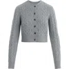 Favorite Daughter The Eleanor Merino Wool & Cashmere Blend Crop Cardigan In Gray