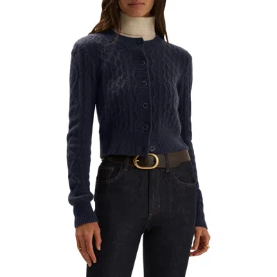 Favorite Daughter The Eleanor Merino Wool & Cashmere Blend Crop Cardigan In Blue