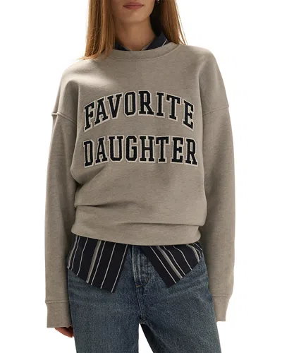 Favorite Daughter The Embroidery Collegiate Sweatshirt In Gray