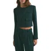 Favorite Daughter The Emily Houndstooth Crop Jacket In Juniper Houndstooth
