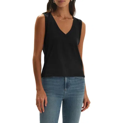 Favorite Daughter The Everyday Organic Cotton V-neck Tank In Black