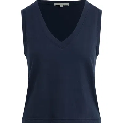 Favorite Daughter The Everyday Organic Cotton V-neck Tank In Blue
