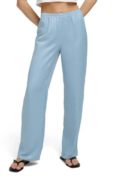 Favorite Daughter The Everything Satin Wide Leg Pants In Blue