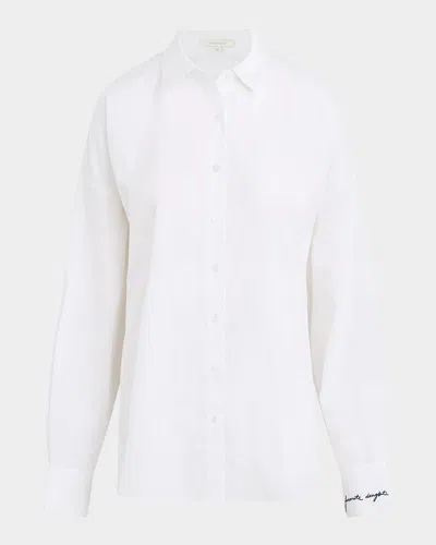 Favorite Daughter The Ex-boyfriend Relaxed-fit Cotton Shirt In White