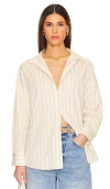 Favorite Daughter Ex Boyfriend Oversize Button-up Shirt In 奶油色&白色