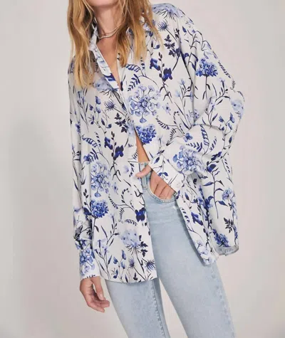 Favorite Daughter The Ex-boyfriend Shirt In Blue/white Multi Floral