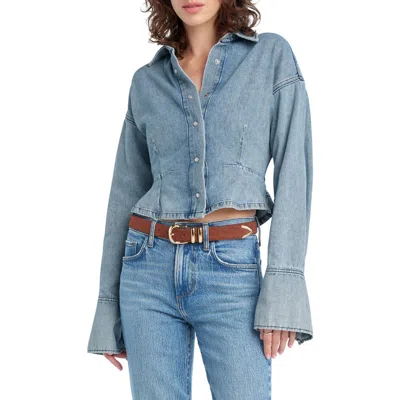 Favorite Daughter The Eyes On Me Denim Button-up Shirt In Blue