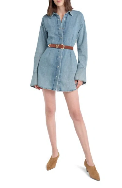 Favorite Daughter The Eyes On Me Denim Mini Shirtdress In Blue