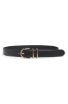 Favorite Daughter The Fancy Juni Leather Belt In Black