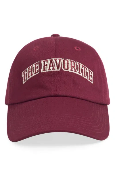 Favorite Daughter The Favorite Adjustable Baseball Cap In Burgundy