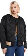 Favorite Daughter The Favorite Quilted Bomber Jacket In Black