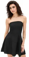 Favorite Daughter The Favorite Strapless Flare Linen Minidress In Black