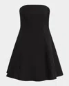 Favorite Daughter The Favorite Strapless Flare Linen Minidress In Black