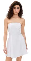 Favorite Daughter The Favorite Strapless Flare Linen Minidress In White