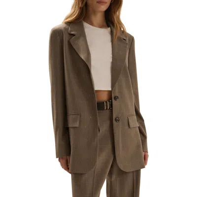 Favorite Daughter The Favorite Oversized Plaid Blazer In Brown