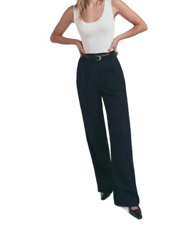 Favorite Daughter The Favorite Pant - Petite In Navy Pinstripe In Blue