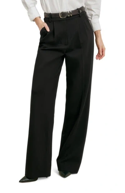 Favorite Daughter The Favorite Pant Pleated Wide Leg Pants In Black