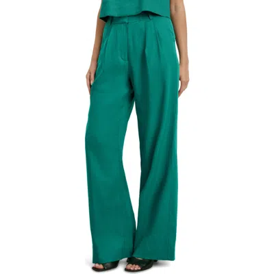Favorite Daughter The Favorite Pant Pleated Wide Leg Pants In Green