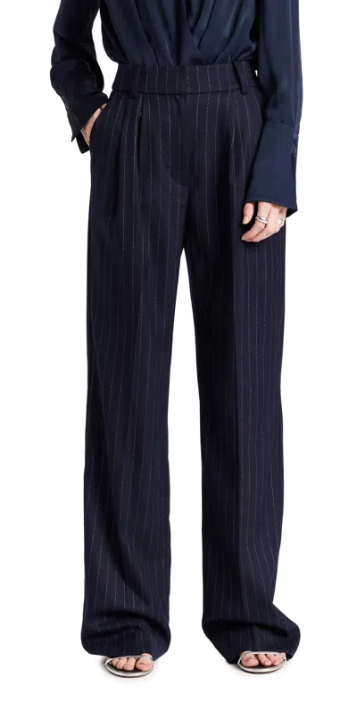 Favorite Daughter The Favorite Pant In Navy Pinstripe