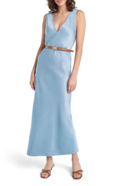 Favorite Daughter The Favorite Satin Column Dress In Blue