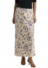Favorite Daughter The Favorite Satin Maxi Skirt In Pretty In Pink Floral In Neutral