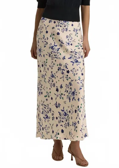 Favorite Daughter The Favorite Satin Maxi Skirt In Pretty In Pink Floral In Neutral
