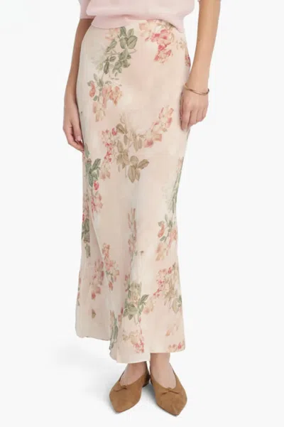 Favorite Daughter The Favorite Skirt In Light Peach Rose In Multi