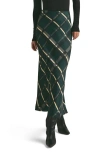 Favorite Daughter The Favorite Satin Skirt In Juniper Plaid