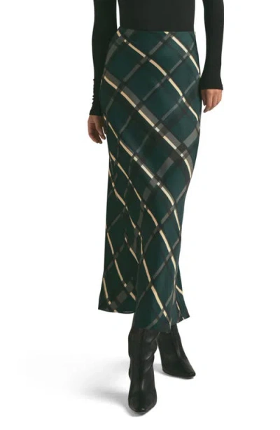 Favorite Daughter The Favorite Satin Skirt In Juniper Plaid