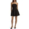 Favorite Daughter The Favorite Strapless Flare Linen Minidress In Black