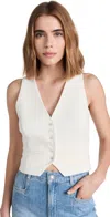 Favorite Daughter Tailored Button Down Vest In Ivory In Ivory